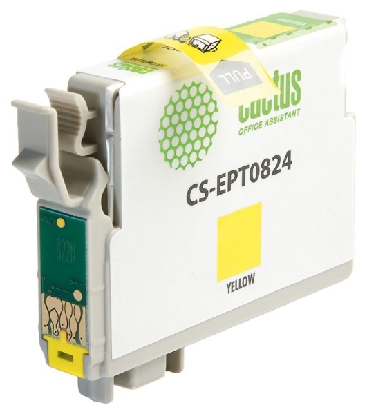 Картридж струйный Cactus CS-EPT0824 (T0824) желтый (13,8 мл) для Epson Stylus Photo R270/290/RX590