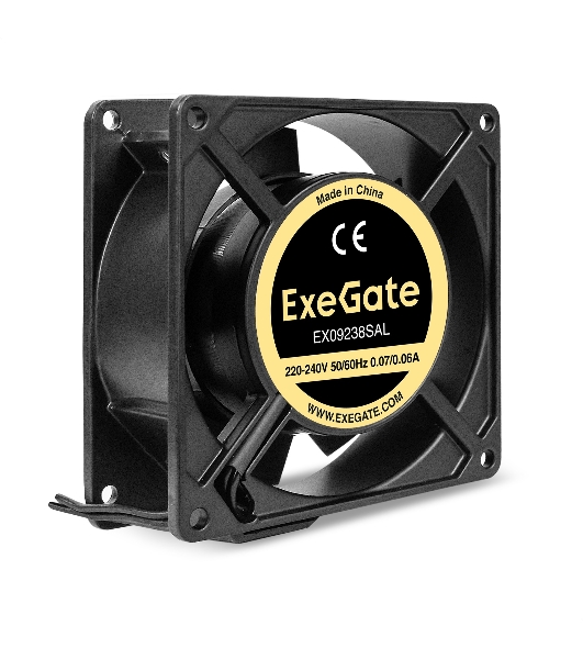 Вентилятор для корпуса ExeGate EX09238SAL черный, 92 мм, 2700 об/мин, 39 дБ