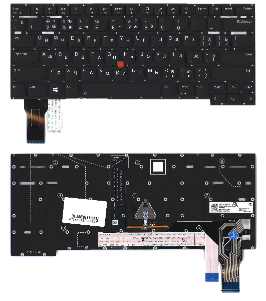 Клавиатура для ноутбука Lenovo ThinkPad T14s gen 2 черная с подсветкой