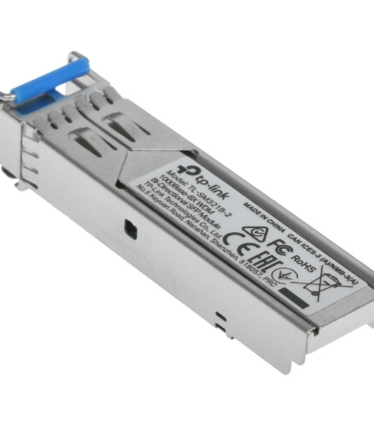 Модуль TP-Link SFP 1000Base-BX WDM Bi-Directional SFP module, TX: 1310 nm and RX: 1550 nm, 1 LC Simplex port, up to 2 km transmission distance in 9/125 μm SMF (Single-Mode Fiber), Supports Digital Diagnostic Monitoring (DDM).