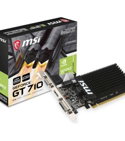 Видеокарта MSI PCI-E GT 710 2GD3H LP nVidia GeForce GT 710 2048Mb 64bit DDR3 954/1600 DVIx1/HDMIx1/CRTx1/HDCP Ret low profile
