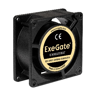 Вентилятор для корпуса ExeGate EX08025BAT черный, 80 мм, 2600 об/мин, 32 дБ