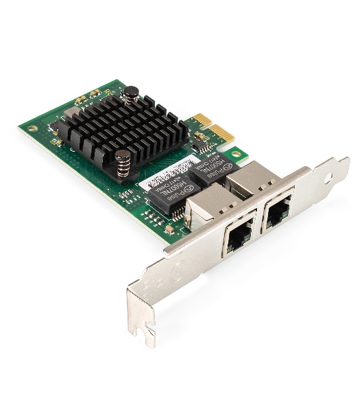 Сетевой адаптер ExeGate EXE-I350-T2v1 (PCI-E x1, порты 2xRJ45 (медные), 10/100/1000Mbps, Gigabit NIC Intel Chipset NHI350AM2)