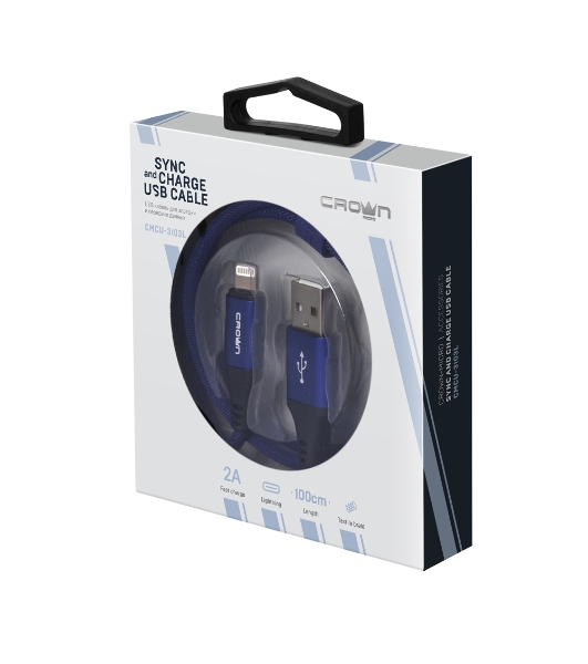 Кабель Crown USB - Lightning CMCU-3103L blue