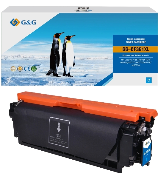 Картридж лазерный G&G GG-CF361XL голубой (18000стр.) для HP CLJ M552dn/M553N/M553DN/M553X/M577C/M577Z/M577F/M577DN