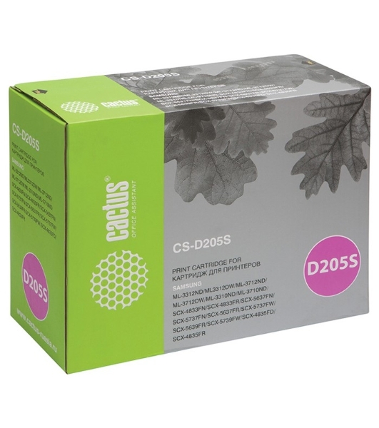 Картридж лазерный Cactus CS-D205S черный (2000 стр.) для SAMSUNG ML-3310D/3310ND/3710D/3710ND/SCX-4833FD/4833FR/5637FR