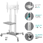 Стойка для телевизора Onkron TS1351 белый 32'-65' макс.45.5кг напольный мобильный, фото5
