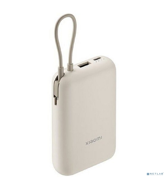 Портативный аккумулятор Xiaomi Power Bank 10000mAh (встроенный кабель) Tan GL