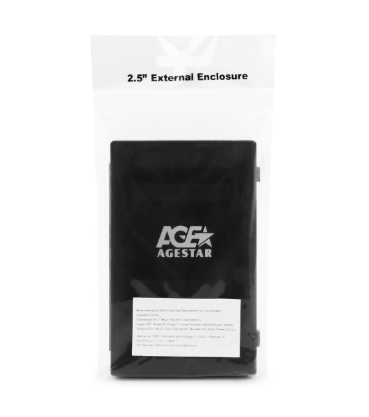 Контейнер для HDD AgeStar Внешний корпус 2.5' SATA HDD/SSD AgeStar SUBCP1 черный USB 2.0, пластик, черный, безвинтовая конструкция 10610