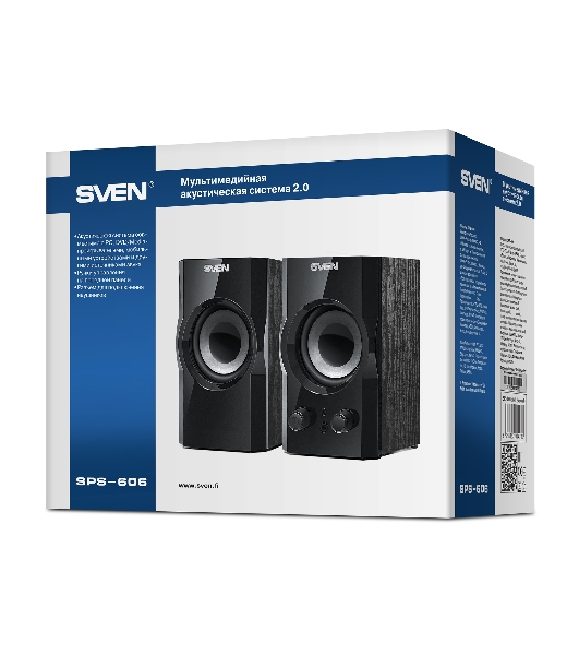 Акустическая система SVEN SPS-606, черный, акустическая система 2.0 (мощность 2x3 Вт(RMS))