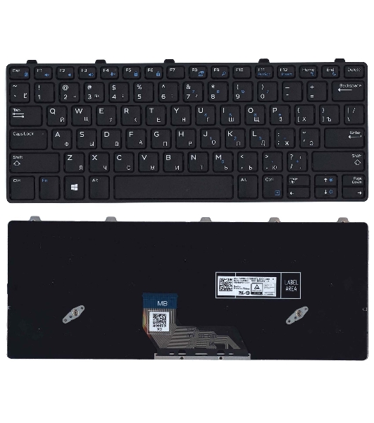 Клавиатура для ноутбука Dell Vostro 5301 черная с подсветкой