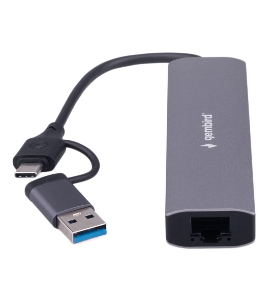 Док-станция Gembird UHB-D7, USB Type-C + USB, 3хUSB3.1, Type-C, RJ45, USB