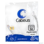Шнур комм. Cabeus, кат. 5е, экр., F/UTP, RJ45/RJ45, LSZH, AWG24, 0.3м, серый, фото 1