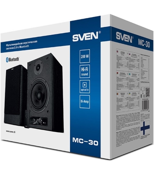 Акустическая система SVEN АС MC-30, черный (200 Вт, Bluetooth, пульт, Optical)