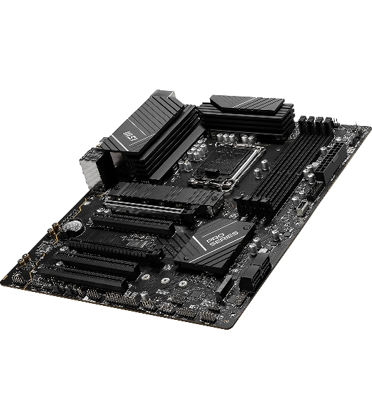 Материнская плата MSI PRO B760-P WIFI DDR4, LGA 1700, Intel B760, 4xDDR4, 4xSATA, 2xM.2, 1xPCIe 4.0 x16, 1xPCIe 4.0 x4, 3xPCIe 3.0 x1, 1xHDMI, 1xDP, 1xRJ45 2.5Gb, Wi-Fi 6E, Bluetooth 5.3, 1xUSB-C 3.2 Gen 2, 2xUSB-A 3.2 Gen 2, 4xUSB-A 2.0, 5x3.5мм, TOSLINK, 7.1, Standard-ATX