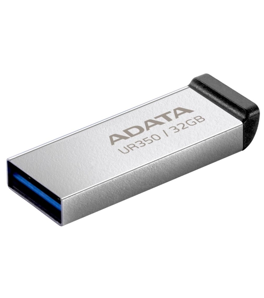 Флешка USB ADATA UR350 (UR350-32G-RSR/BK), 32Gb, USB 3.2, R/W 100/15, серебристый/черный