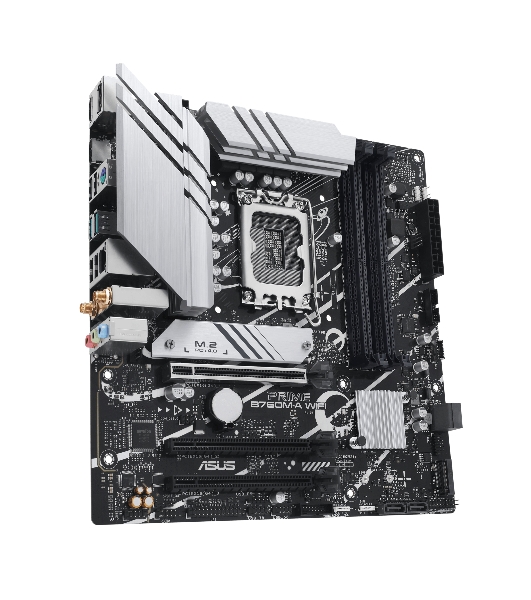 Материнская плата ASUS PRIME B760M-A WIFI, LGA 1700, Intel B760, 4xDDR5, 4xSATA, 2xM.2, 1xPCIe 4.0 x16, 1xPCIe 4.0 x4, 1xPCIe 4.0 x1, 2xHDMI, 1xDP, 1x 2.5Gb LAN, 2xUSB-A 3.2 Gen 2, 4xUSB-A 2.0, 3x3.5 мм, 7.1, mATX