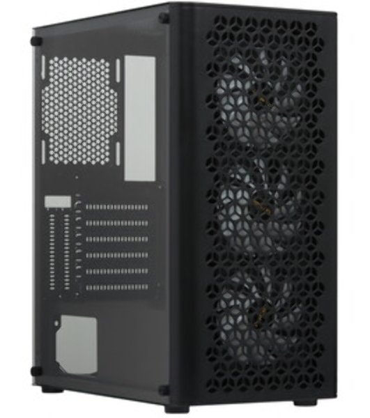 Компьютерный корпус Miditower ExeGate EVO-9202 (ATX, без БП, с окном, 1*USB+1*USB 3.0, аудио, 3 вент. 12см с RGb подсветкой)