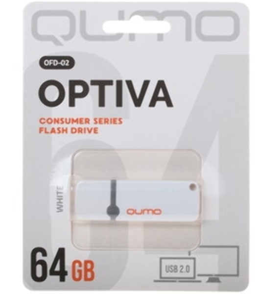 Флешка USB 2.0 QUMO 64Gb Optiva 02 белый
