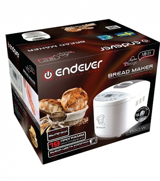 Хлебопечка Endever Skyline MB-51, 650 Вт