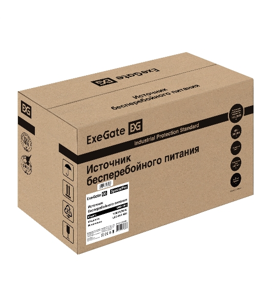 Источник бесперебойного питания ExeGate SpecialPro UNB-1000.LED.AVR.4SH (1000VA/700W, LED, AVR, 4*Schuko, батарея 12V 7.2Ah - 2 шт., металлический корпус, Black)