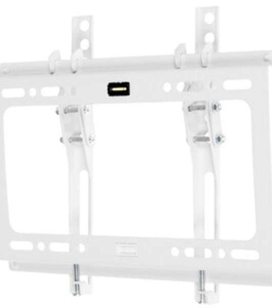 Кронштейн Kromax IDEAL-6 белый, для LED/LCD TV 15'-47', max 35 кг, настенный, 1 ст свободы, наклон 0°-15°, от стены 28 мм, max VESA 200x200 мм