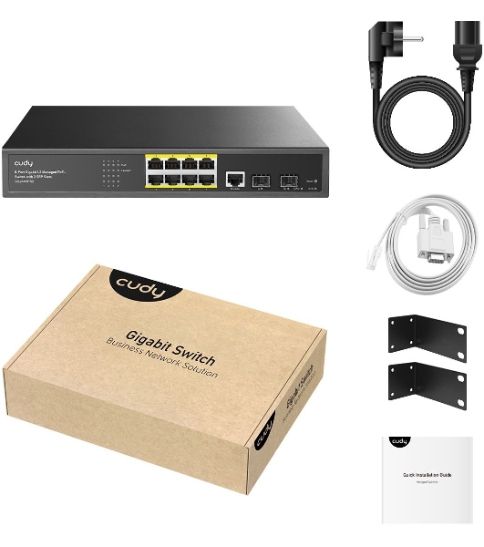 Коммутатор Cudy GS2008PS2, 8×1 Гбит/с, 2×1 Гбит/с SFP
