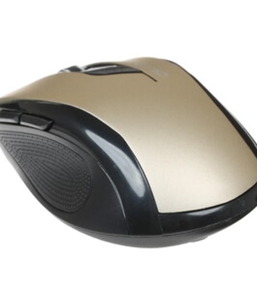 Мышь беспроводная Qumo Office Line M64 золотистый, 1600 dpi, радиоканал, USB, кнопки - 6
