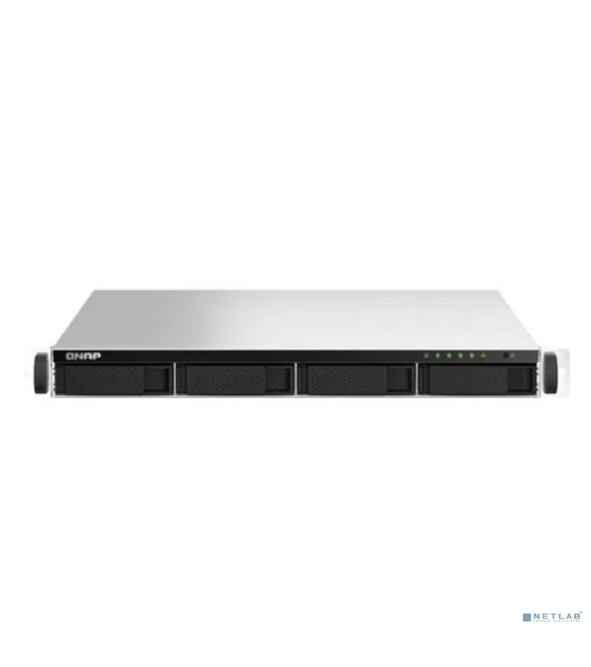 Сетевое хранилище SMB QNAP TS-464U-RP-8G NAS 4 HDD trays, rackmount 1U, 2 PSU. 4-core Intel Celeron N5105/N5095 2.0-2.9 GHz, 8 Gb RAM MAX, 2x2.5 Gigabit Ethernet, 4xUSB, 1xHDMI . PCIe Gen 3 x2, W/o rail kit RAIL-B02