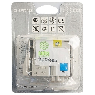 Картридж струйный Cactus CS-EPT0482 голубой (14.4 мл) для Epson Stylus Photo R200/R220/R300/R320/R340/RX500/RX600/RX620/RX640