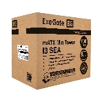 Компьютерный корпус Minitower ExeGate i3 SEA (mATX, БП 400NPX, 2*USB+1*USB 3.0, HD аудио, черный, 1 вент. 12см с RGB подсветкой, передняя и боковая панели - закаленное стекло), фото2