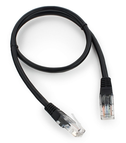 Патч-корд UTP Cablexpert cat.5e, 0.5м, литой, многожильный, черный