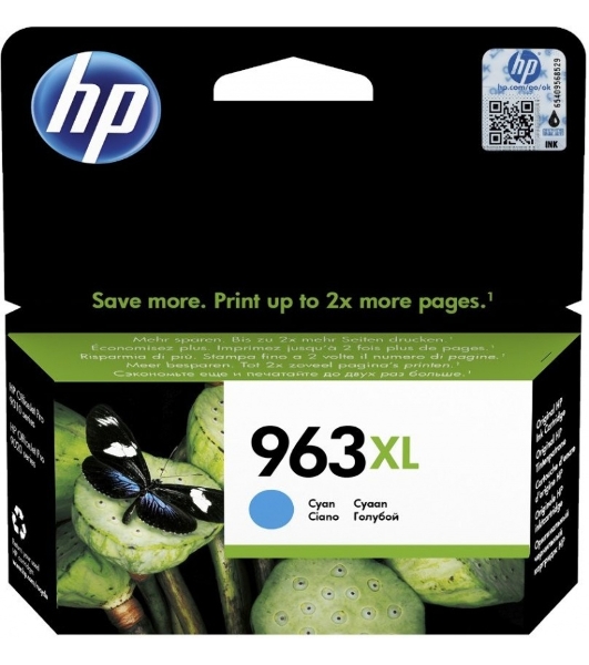 Картридж струйный HP 963XL 3JA27AE голубой увеличенной емкости (1600 стр) для HP OfficeJet Pro 9010, 9013, 9020, 9023