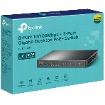 Настольный коммутатор TP-Link TL-SL1311P, 8 портов 10/100 Мбит/с с поддержкой PoE+, 2 гигабитных порта без поддержки PoE, 1 порт SFP, 802.3af/at, бюджет PoE — 65 Вт, стальной корпус, фото14