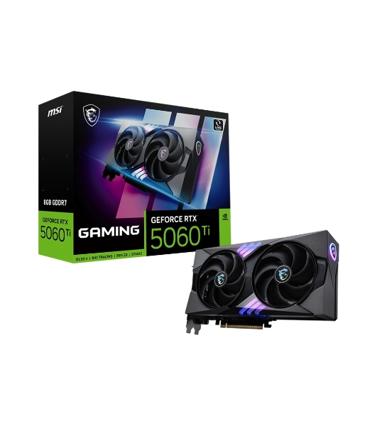 Видеокарта MSI RTX 5060 Ti 8G GAMING, NVIDIA RTX 5060 Ti, 8 ГБ GDDR7, 128 бит, PCI-e 5.0, 1xHDMI, 3xDP, 2587 МГц