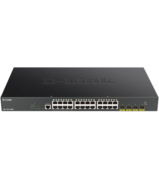 Коммутатор D-Link DGS-1250-28XMP/A1A, 24×1 Гбит/с + 4×10 Гбит/с SFP+, управляемый