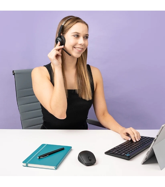 Гарнитура JLab GO Work Pop Wireless Headphones чёрный, беспроводная, Bluetooth, до 50 ч