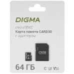 Флеш карта microSDXC 64Gb Class10 Digma CARD30 + adapter, фото6