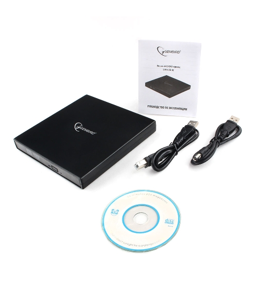 Оптический привод внешний с интерфейсом USB Gembird DVD-USB-02 пластик, черный