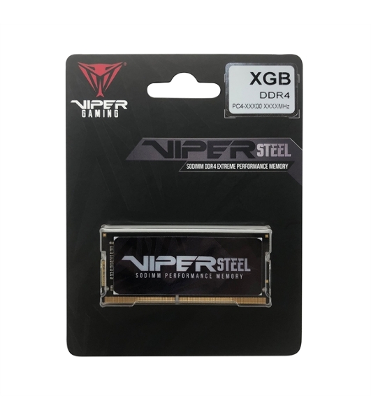 Оперативная память Patriot Viper Steel, DDR4, 8GB (1x8GB), 3200MHz, CL22, с радиатором, черный, SO-DIMM