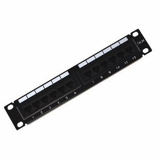 Патч-панель Rexant 10', 1U, 12 портов RJ-45, категория 5e, UTP неэкранированная,черная