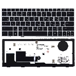 Клавиатура для ноутбука HP EliteBook Revolve 810 G1 черная с серой рамкой и подсветкой, фото3