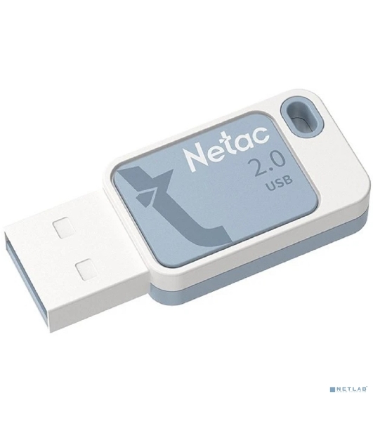 Флешка USB Netac UA31 (NT03UA31N-016G-20BL), 16Gb, USB 2.0, R/W 110/45, синий/белый