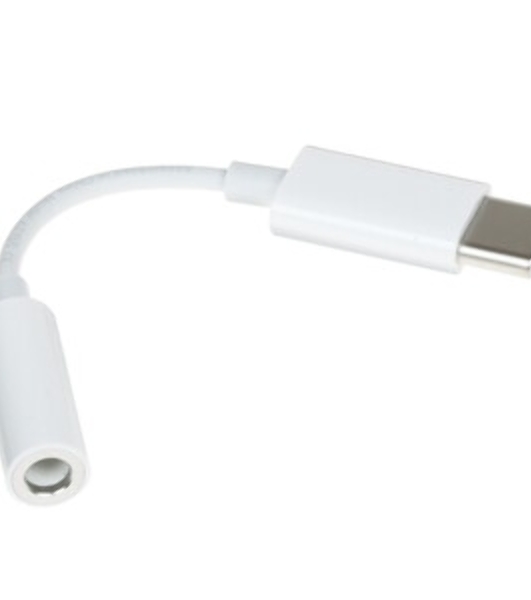 Переходник Apple A2049 MW2Q3FE/A Jack 3.5 (f)-USB Type-C (m) 0.1м белый