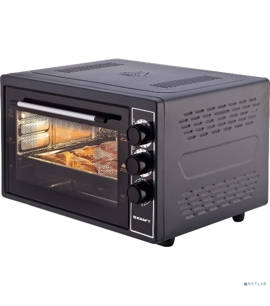 Мини-печь Kraft KF-MO3801BL, черный, 38 л.