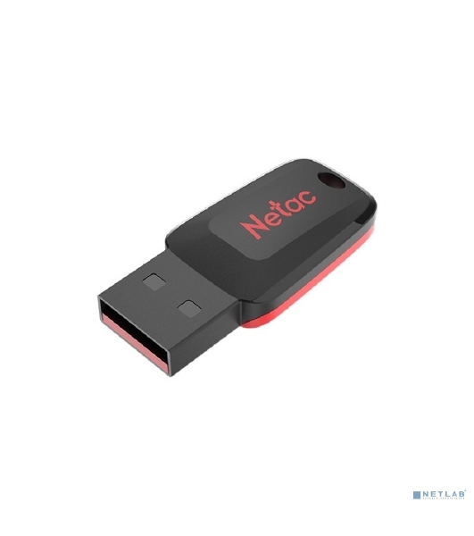 Флешка USB Netac U197 (NT03U197N-064G-20BK), 64Gb, USB 2.0, R/W 25/10, черный/красный