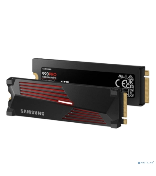 Накопитель SSD Samsung 990 Pro 4Tb, PCIe 4.0 x4, M.2 2280, NVMe, R/W 7450/6900, с радиатором