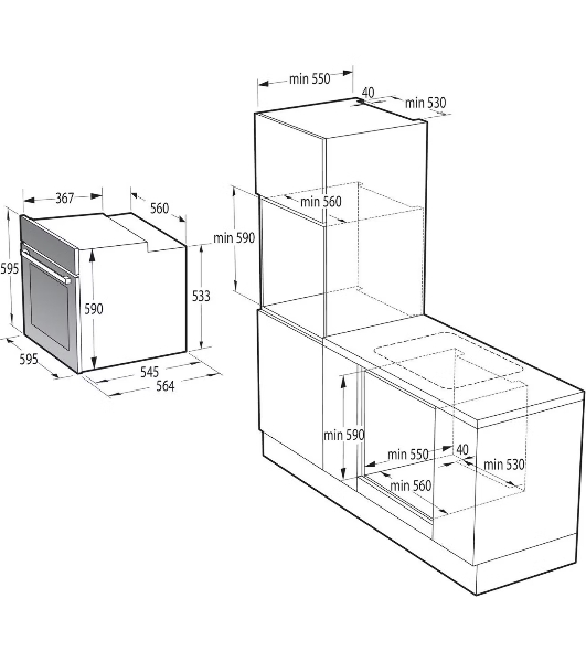 Духовой шкаф электрический Gorenje BO6725E02NBG черный