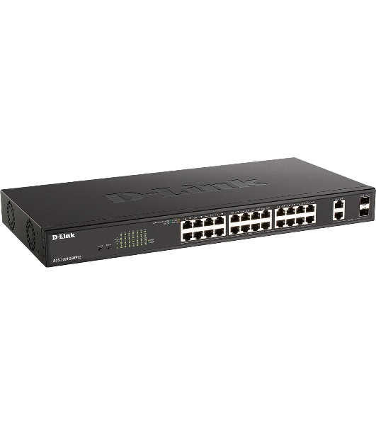 Коммутатор D-Link DGS-1100-26MPV2/A3A, 24×1 Гбит/с + 2×1 Гбит/с SFP, настраиваемый