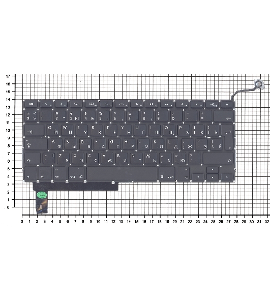 Клавиатура для ноутбука MacBook A1286 с SD большой ENTER RU